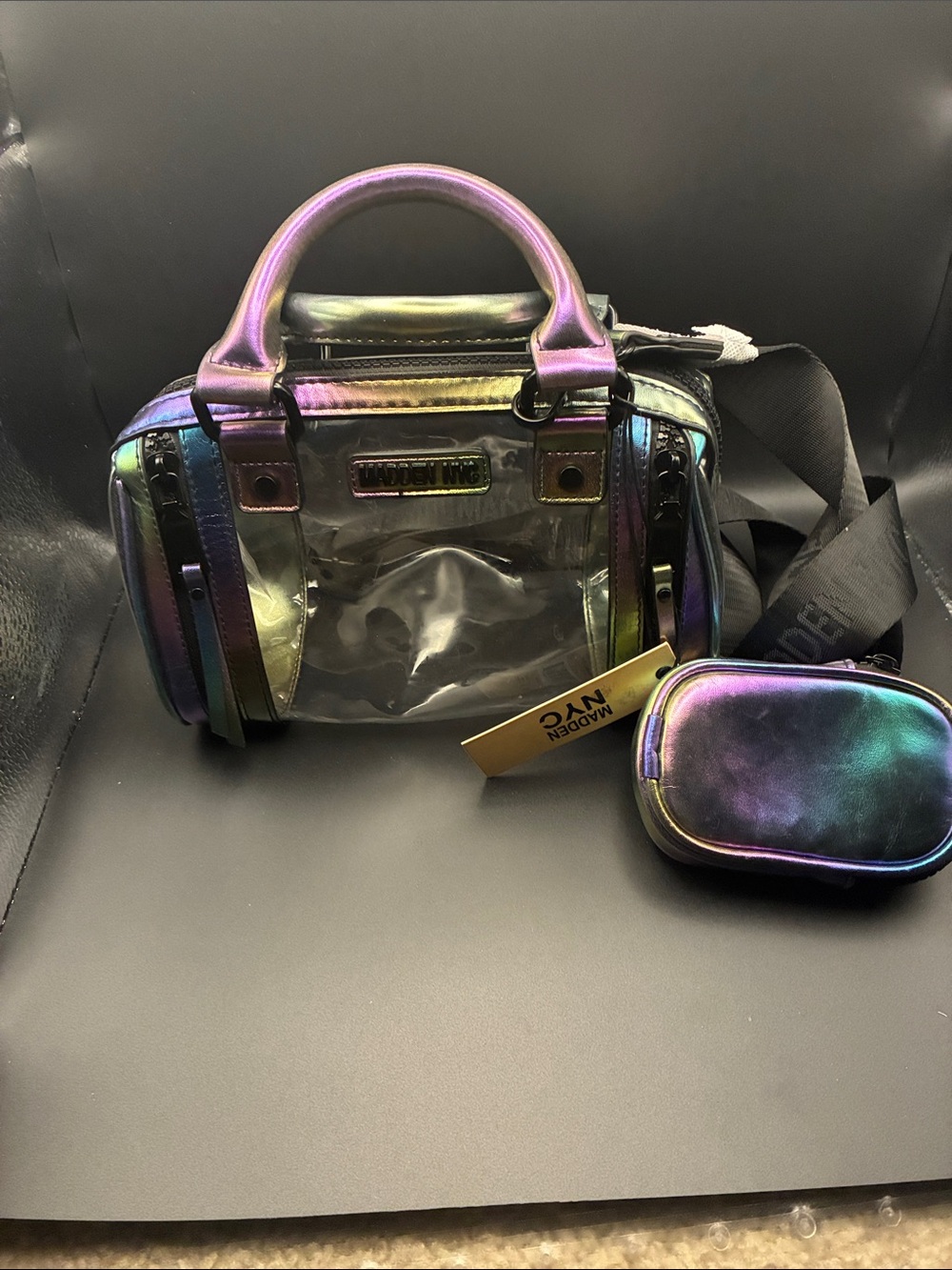 🎉🎉🎉Iridescent Clear Mini Satchel with Detachable Pouch - Multicolor